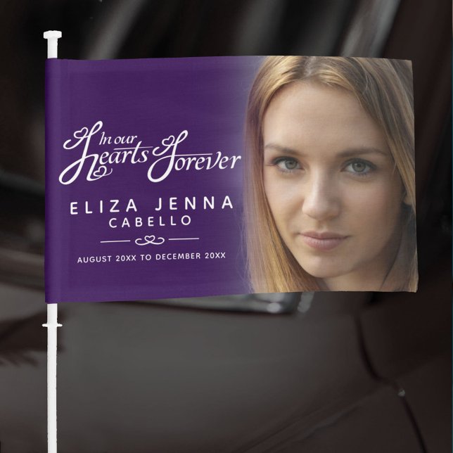 In our hearts forever funeral photo procession car flag (Creator Uploaded)