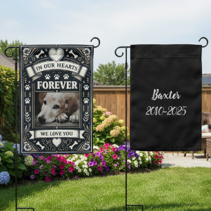 In Our Hearts Forever Rescue Pet Memorial Garden Flag