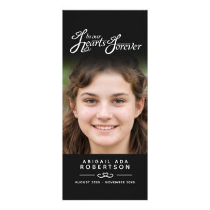 In our hearts funeral program black white