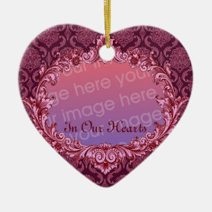 In Our Hearts - Memorial Tribute - Maroon Ceramic Ornament