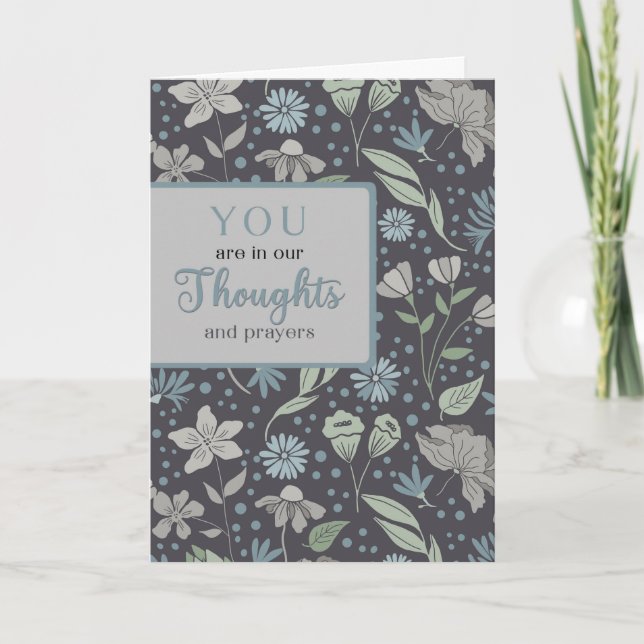 In Our Thoughts and Prayers Floral Pattern Card (Front)