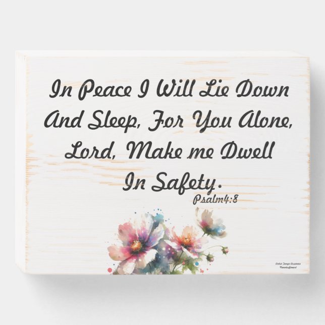 In Peace  Wooden Box Sign (Front Horizontal)