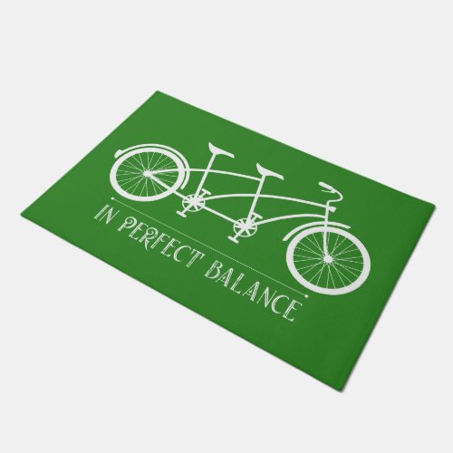 In Perfect Balance Green White Tandem Cycling Doormat