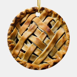 In Pie We Crust Funny Cherry Pie Pun Ceramic Ornament