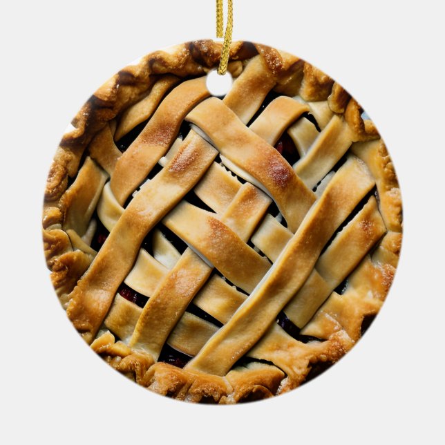 In Pie We Crust | Funny Cherry Pie Pun Ceramic Ornament (Front)