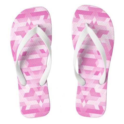 in pink tones geometric  flip flops