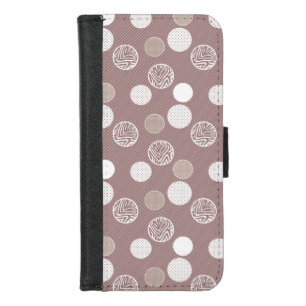 In polka dots abstract delicate beige iPhone 8/7 wallet case