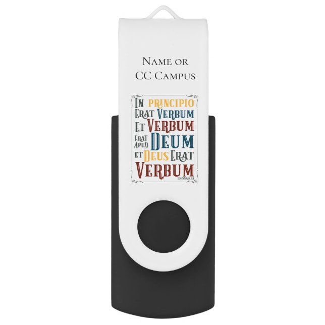 In Principio Erat Verbum Bible Verse in Latin Flash Drive (Front Vertical)