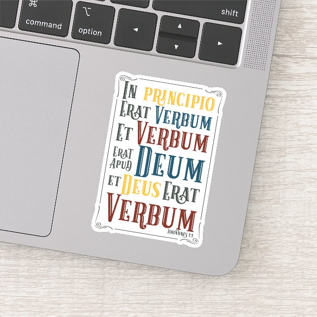 In Principio Erat Verbum Latin Bible Verse Sticker (Detail)
