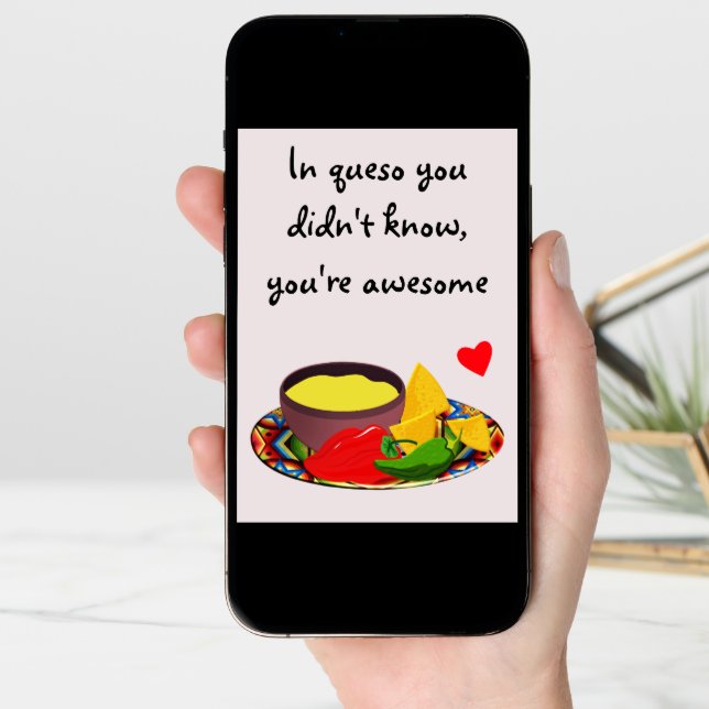In Queso Funny Mexican Food Love Valentine's day Card (Front Digital)