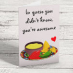 In Queso Funny Mexican Food Love Valentine's day Card<br><div class="desc">This design was created though digital art. It may be personalized in the area provided or customizing by choosing the click to customize further option and changing the name, initials or words. You may also change the text color and style or delete the text for an image only design. Contact...</div>