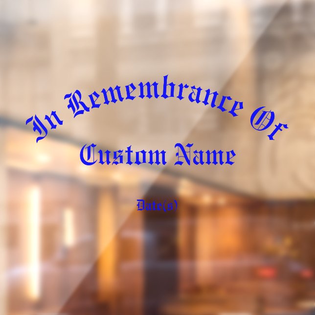 In Remembrance Giant Tribute Window Cling (Sheet 2)