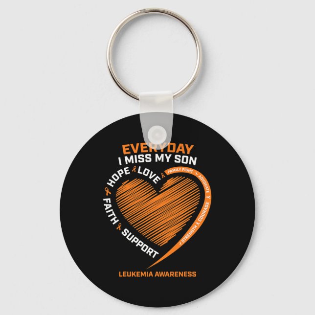 In Remembrance Loving Memory Of My Son Leukemia Aw Keychain (Front)