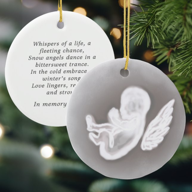 In Remembrance Miscarriage Poem Snow Angel Ceramic Ornament (Creator Uploaded)