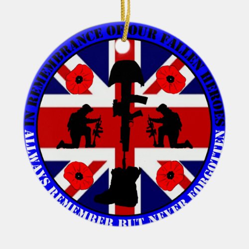 In Remembrance of our fallen UK Heroes Ceramic Ornament