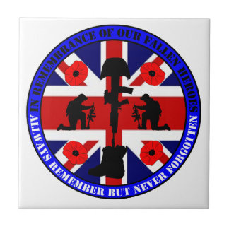 In Remembrance of our fallen UK Heroes Ceramic Tile