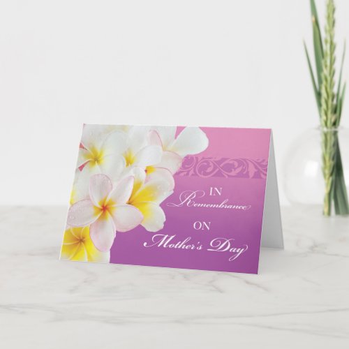 In Remembrance on Mothers Day Flowers and Swirls Card