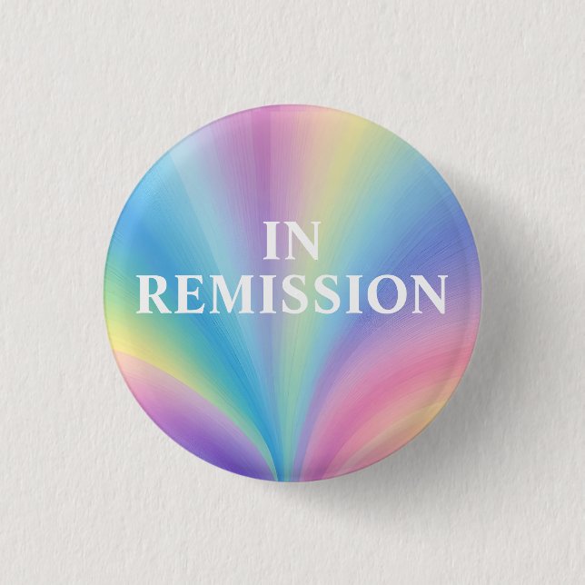 In Remission Badge – Healing Pastel Design Button (Front)