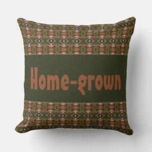 In Rust and Greens Throw Pillow