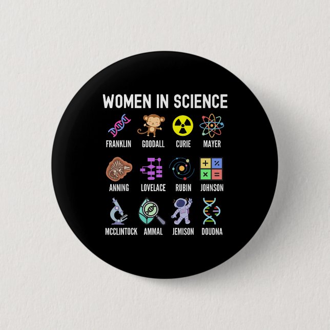 In Science - Feminist Stem Girls Empowerment Kids  Button (Front)