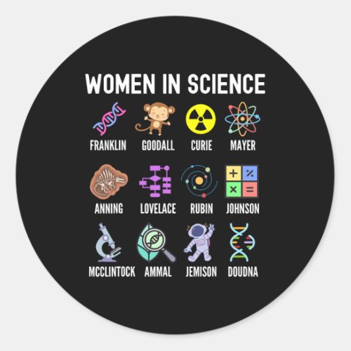 In Science _ Feminist Stem Girls Empowerment Kids  Classic Round Sticker