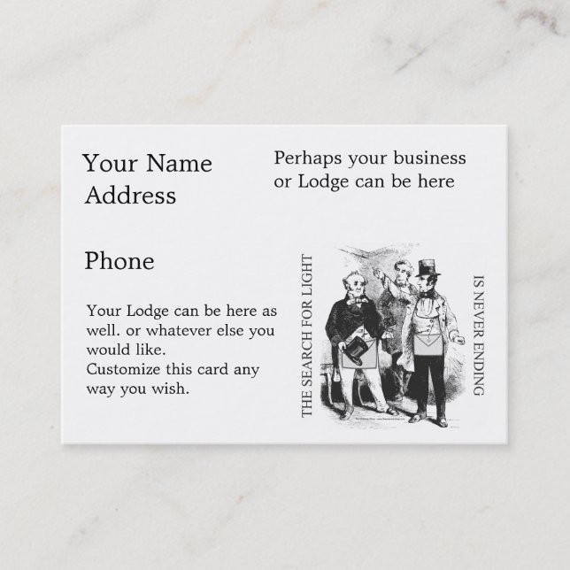 In Search of Light Business Card (Front)