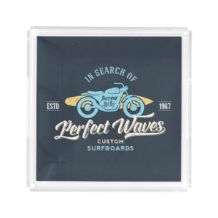 In Search Of Perfect Waves Poster Acrylic Tray