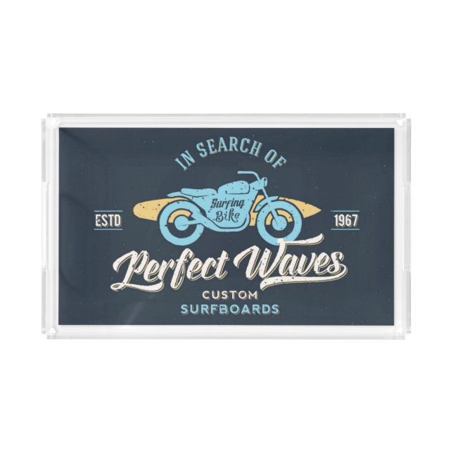 In Search Of Perfect Waves Poster Acrylic Tray (Front)