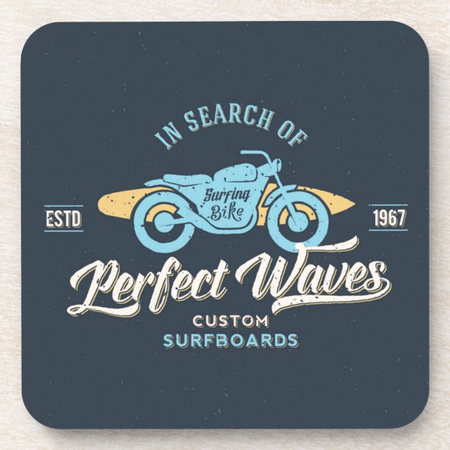 In Search Of Perfect Waves Poster Beverage Coaster (Front)