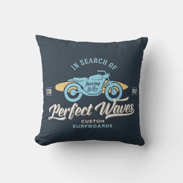 In Search Of Perfect Waves Poster Throw Pillow (Front)