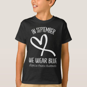 In September We Wear Blue Alopecia Areata Awarenes T-Shirt