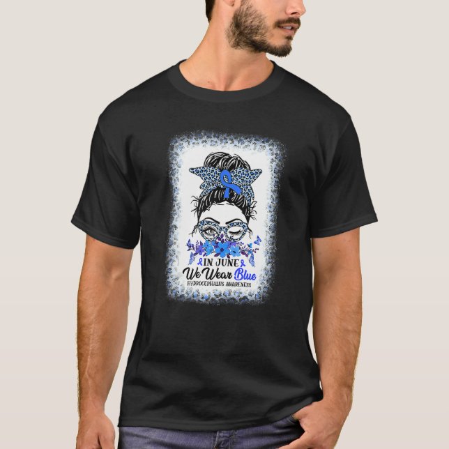 In September We Wear Blue Hydrocephalus Awareness  T-Shirt (Front)