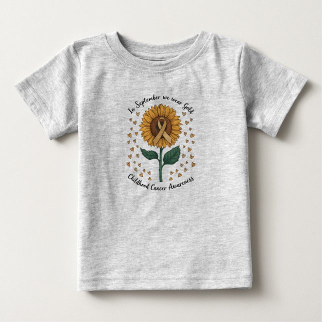 In September We Wear Gold Childhood Cancer Aware Baby T-Shirt (Front)