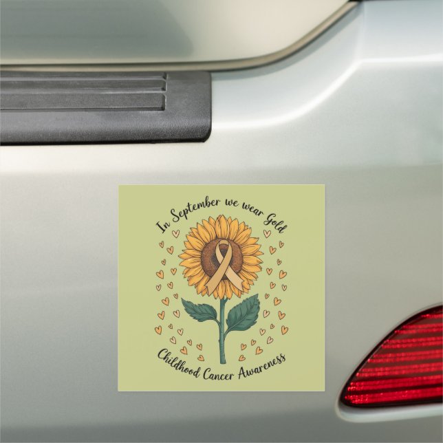 In September We Wear Gold Childhood Cancer Aware Car Magnet (In Situ)