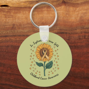 In September We Wear Gold Childhood Cancer Aware Keychain