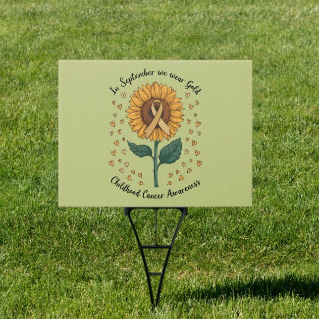 In September We Wear Gold Childhood Cancer Aware Sign (Insitu)