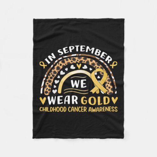 In September We Wear Gold Childhood Cancer Awarene Fleece Blanket