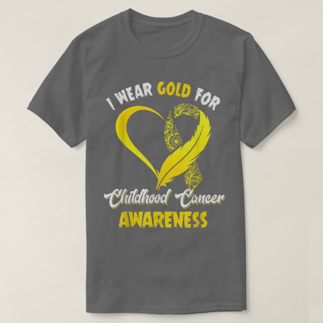 In September We Wear Gold Childhood Cancer Awarene T-Shirt (Design Front)