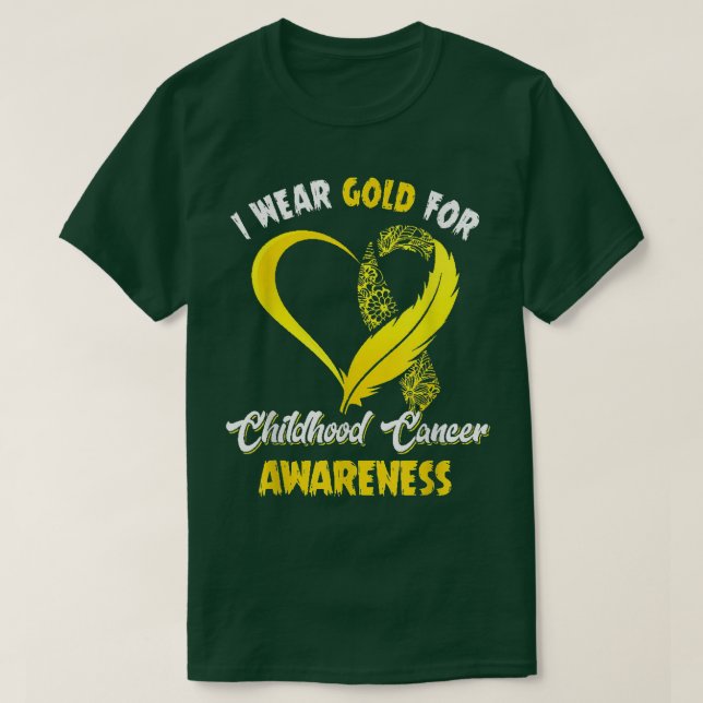 In September We Wear Gold Childhood Cancer Awarene T-Shirt (Design Front)