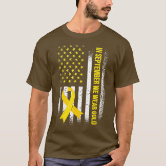 In September We Wear Gold Childhood Cancer Awarene T-Shirt