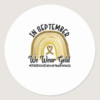 In September We Wear Gold Childhood Cancer Classic Round Sticker