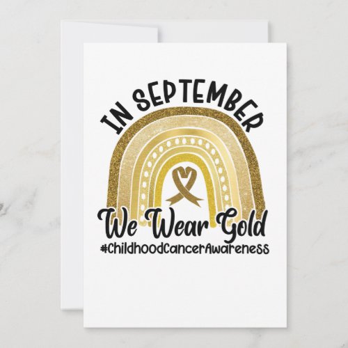 In September We Wear Gold Childhood Cancer Save The Date