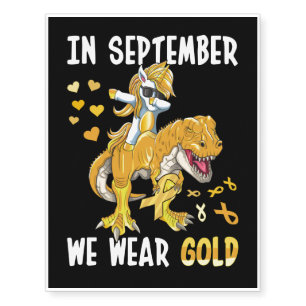 In September We Wear Gold, Cute Unicorn And Trex C Temporary Tattoos