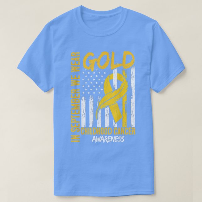 In September We Wear Gold Flag Ribbon Childhood Ca T-Shirt (Design Front)