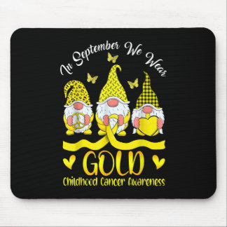 In September We Wear Gold Gnomes Childhood Cancer Mouse Pad