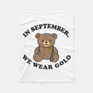 In September We Wear Gold Pediatric Nurse Childhoo Fleece Blanket