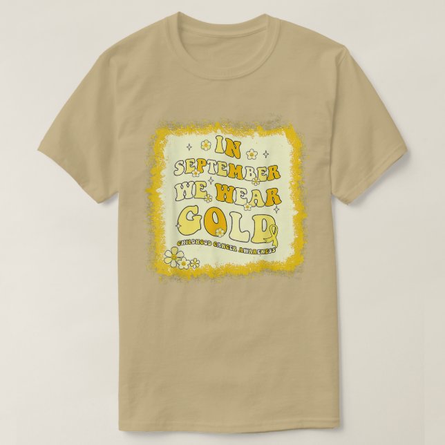 In September We Wear Gold Retro Childhood Cancer A T-Shirt (Design Front)
