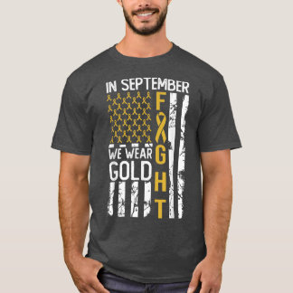 In September We Wear Gold USA Childhood Cancer Awa T-Shirt