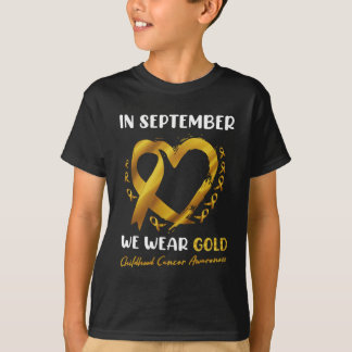 In September We Wear Golf Childhood Cancer Awarene T-Shirt