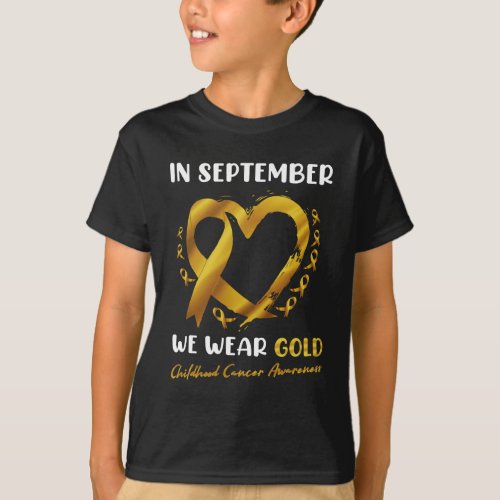 In September We Wear Golf Childhood Cancer Awarene T_Shirt